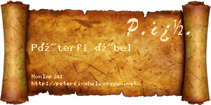 Péterfi Ábel névjegykártya