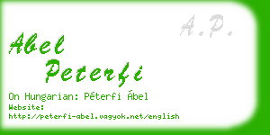 abel peterfi business card