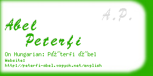 abel peterfi business card